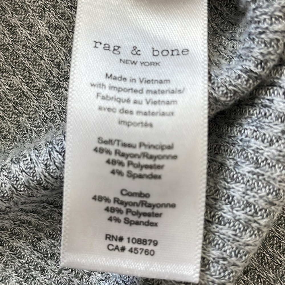 rag & bone gray marled long sleeve knit top Sz S - Picture 5 of 6